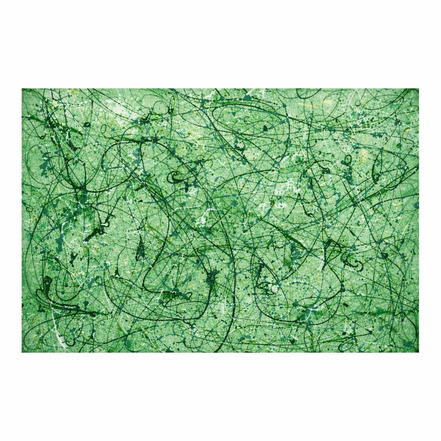 Abstract green and black pattern on a textured green background