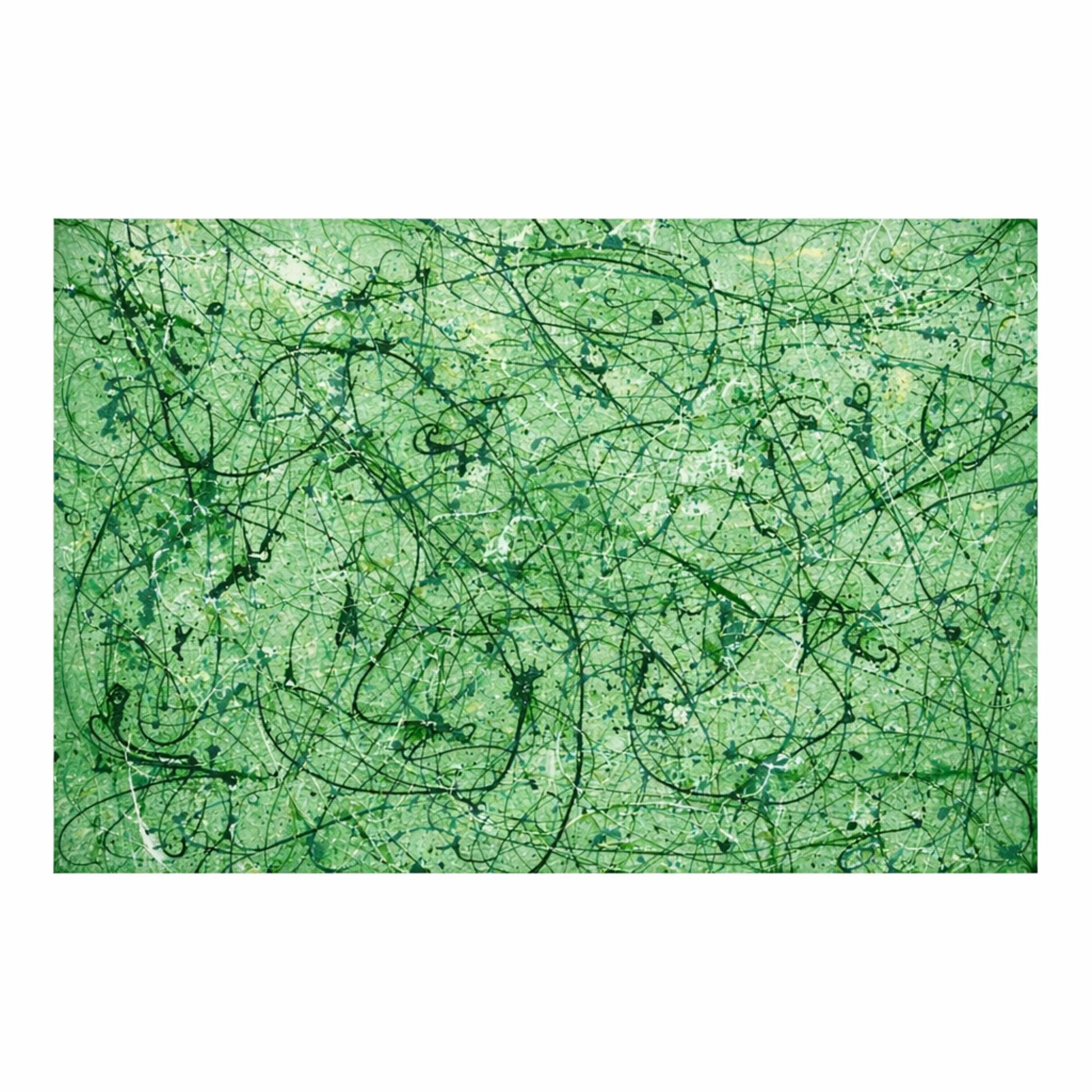 Abstract green and black pattern on a textured green background