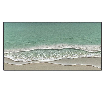 Emerald Calm Island Beach 3D Textured Oil Painting