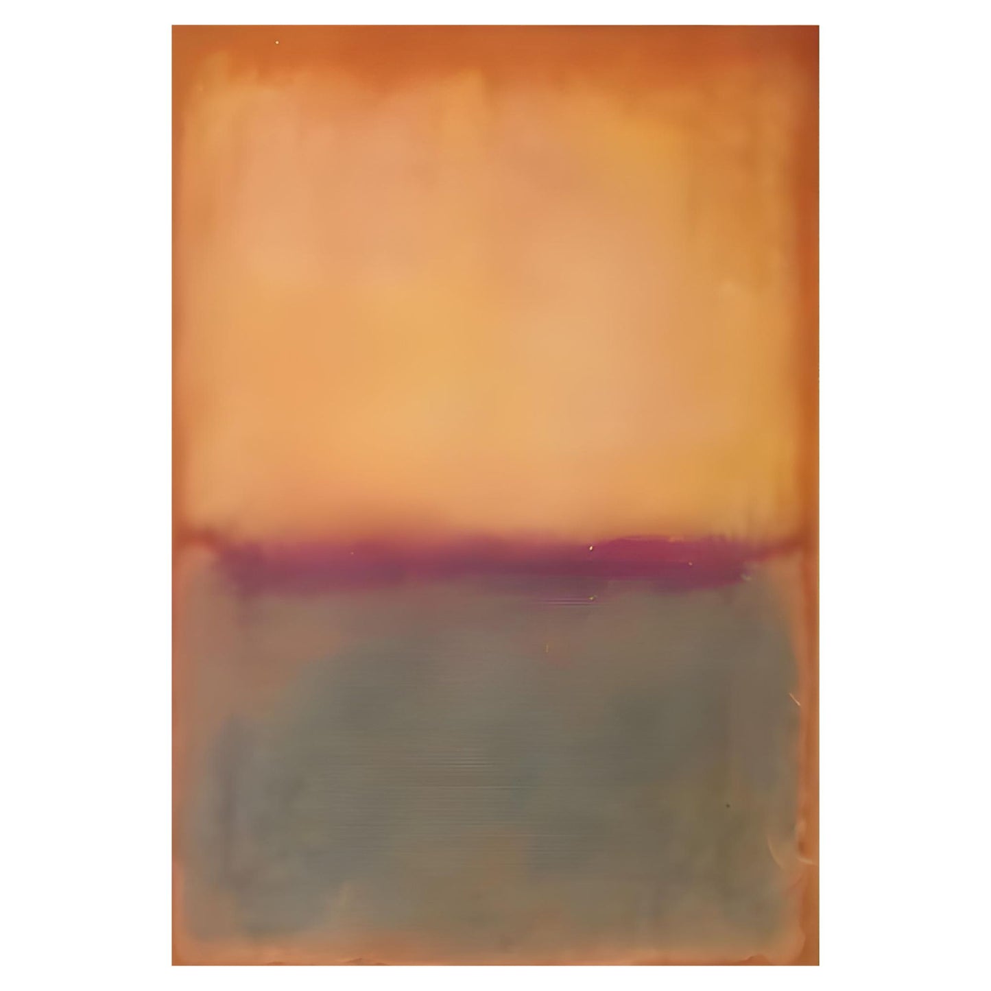 Abstract art with horizontal band of color on a white background