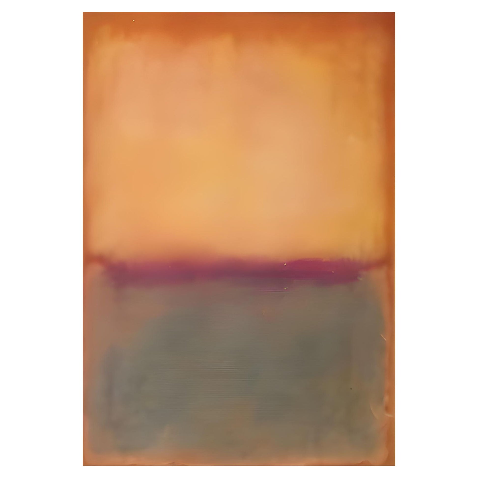 Abstract art with horizontal band of color on a white background