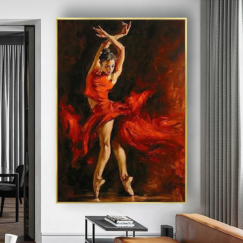 flamenco dancer red dress painting Flamenco Dancer by Mai Griffin