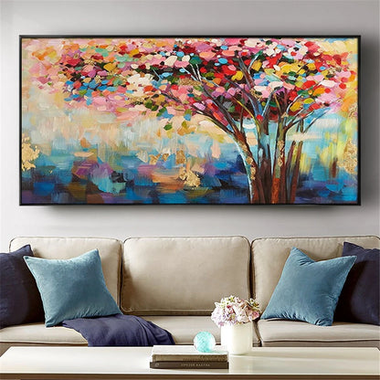 Abstract Fanciful Multicolour Tree Textured Wall Art