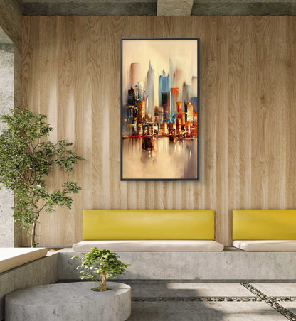 Heavy Textured Modern Cityscape Modern Art