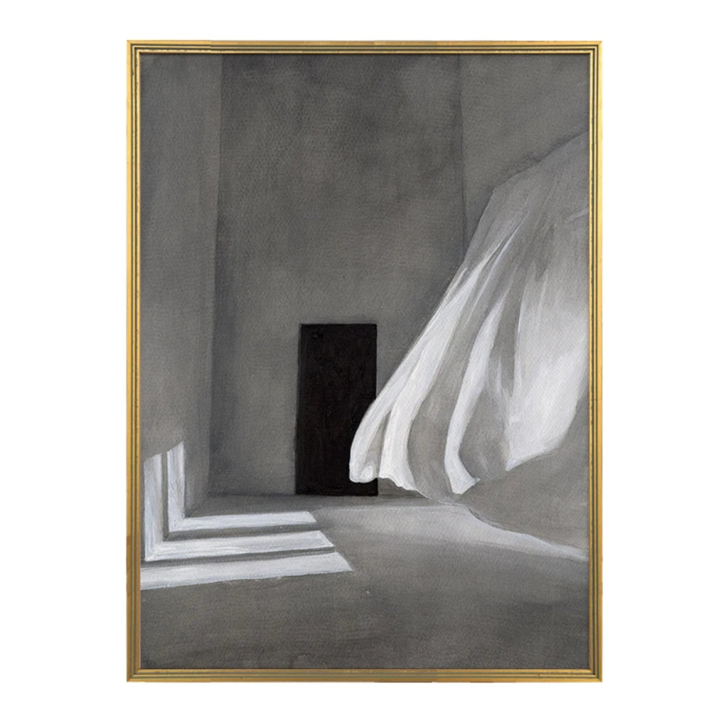 Monochromic Corridors Aisle Artistic Retro Painting