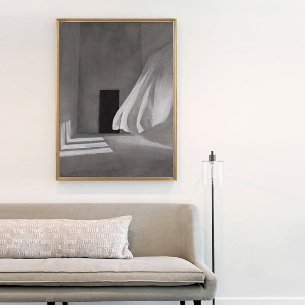 Monochromic Corridors Aisle Artistic Retro Painting