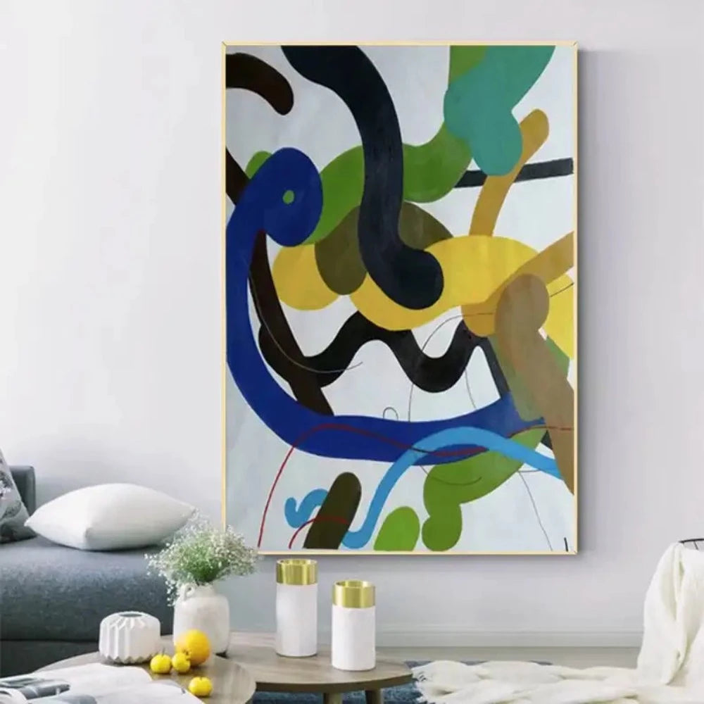 Abstract Dance of Form and Colour Minimalist Painting