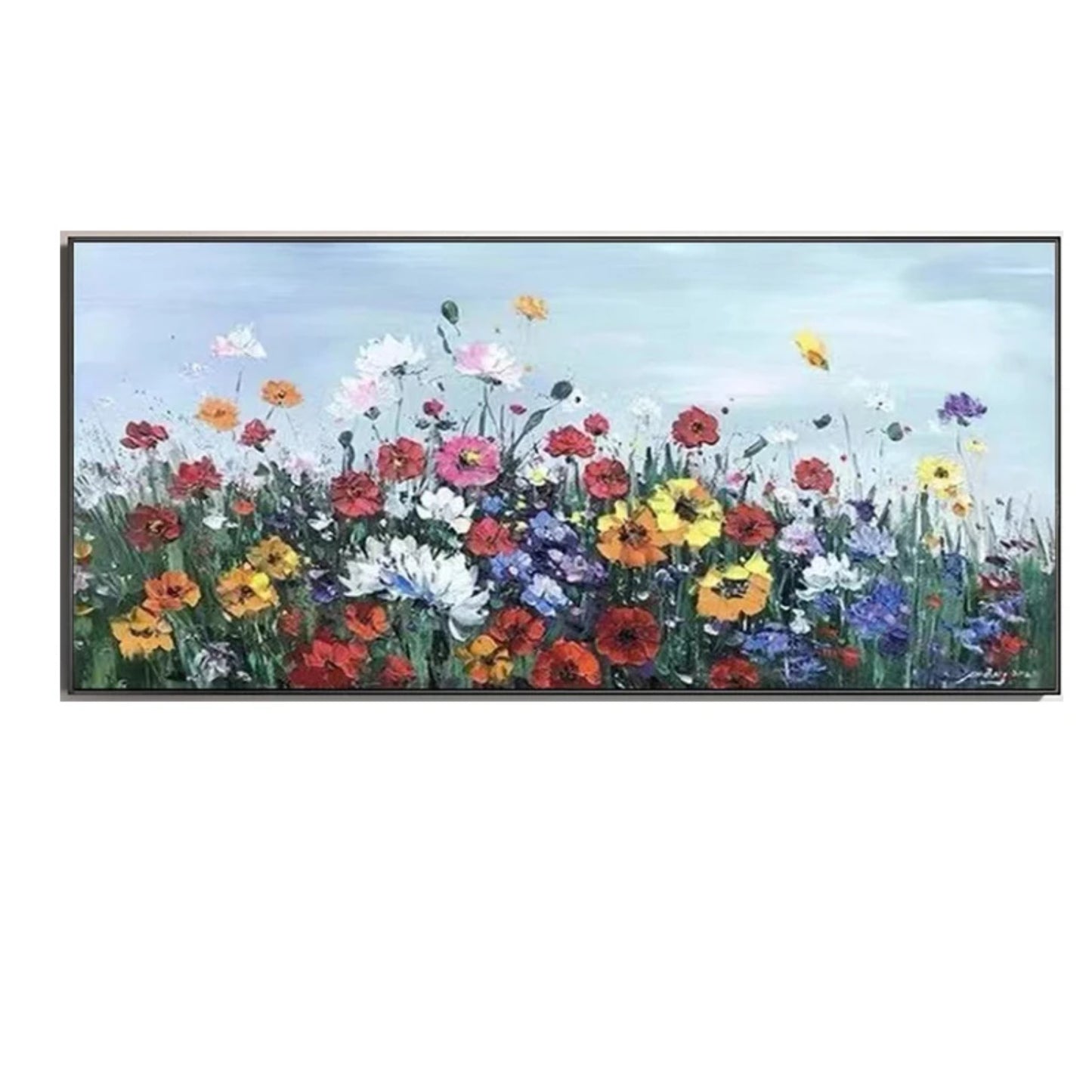 Large Multicolour Wildflowers Landscape Wall Art