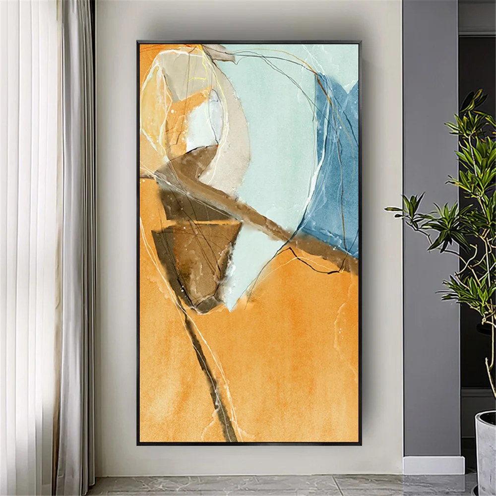 Abstract Orange Geometric Minimalist Wall Hanging Art