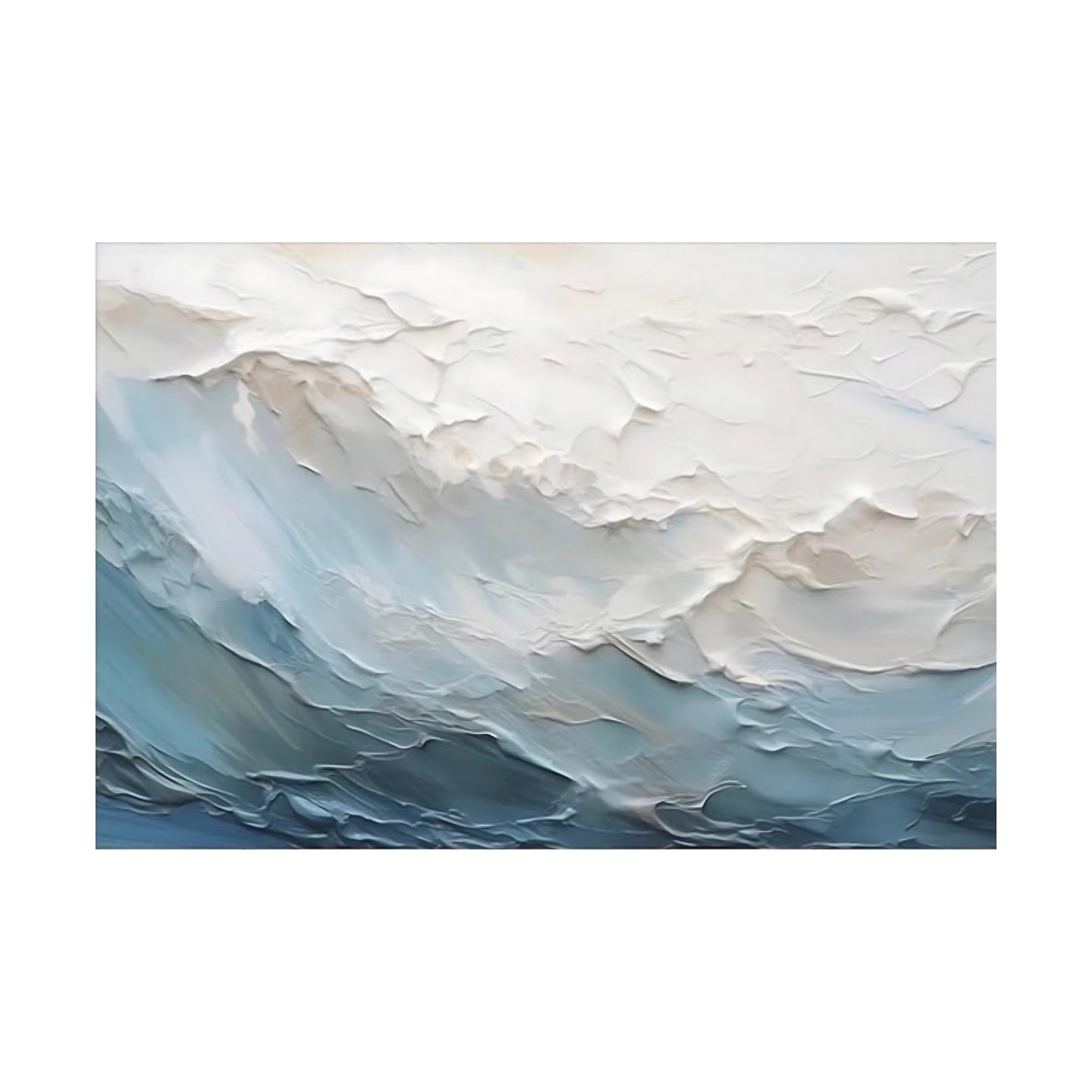 Impasto Sea Waves Painting – Hand-Painted Coastal Abstract Wall Art