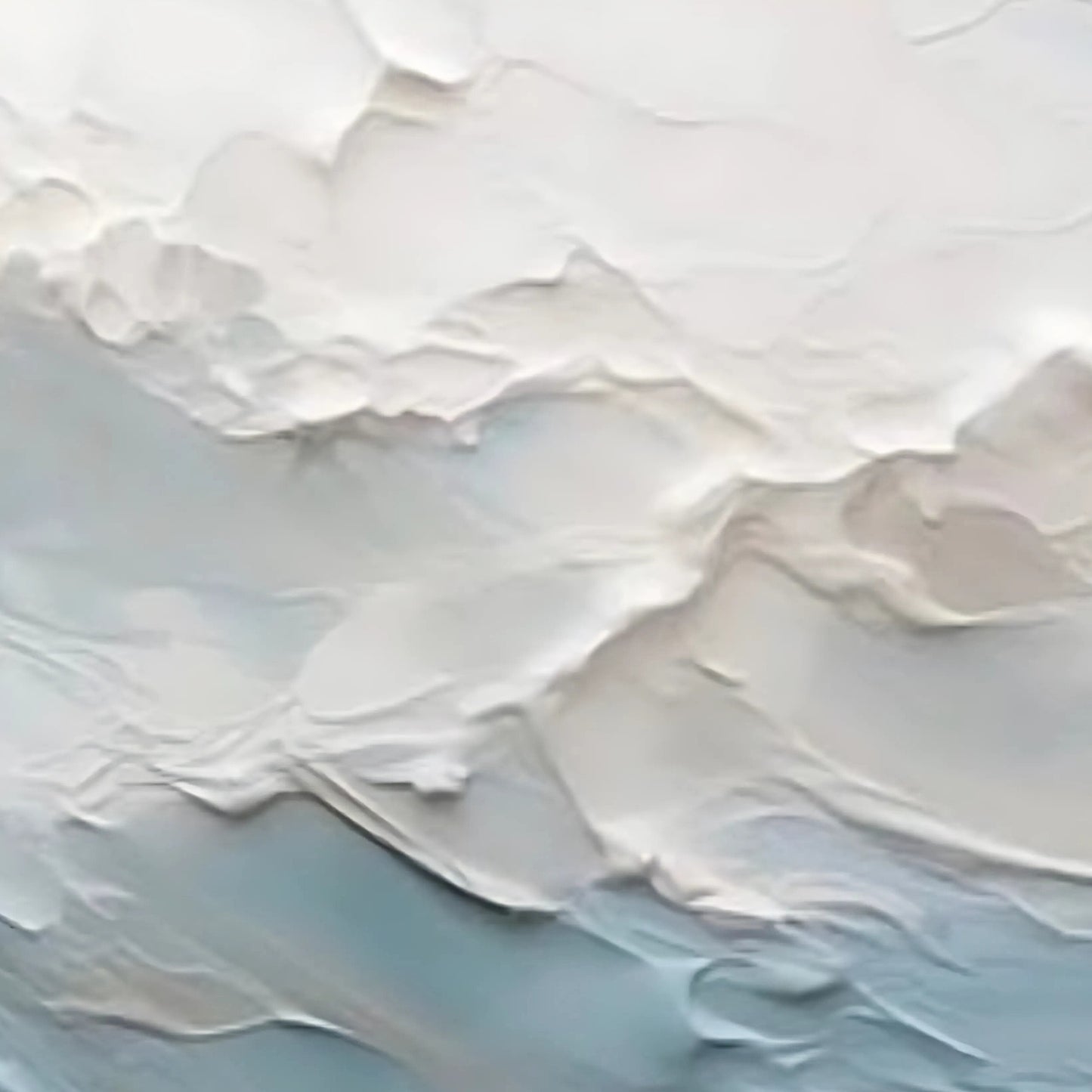 Impasto Sea Waves Painting – Hand-Painted Coastal Abstract Wall Art