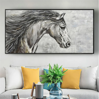 Modern Grey Horse Laminas Fine Art Animal Painting
