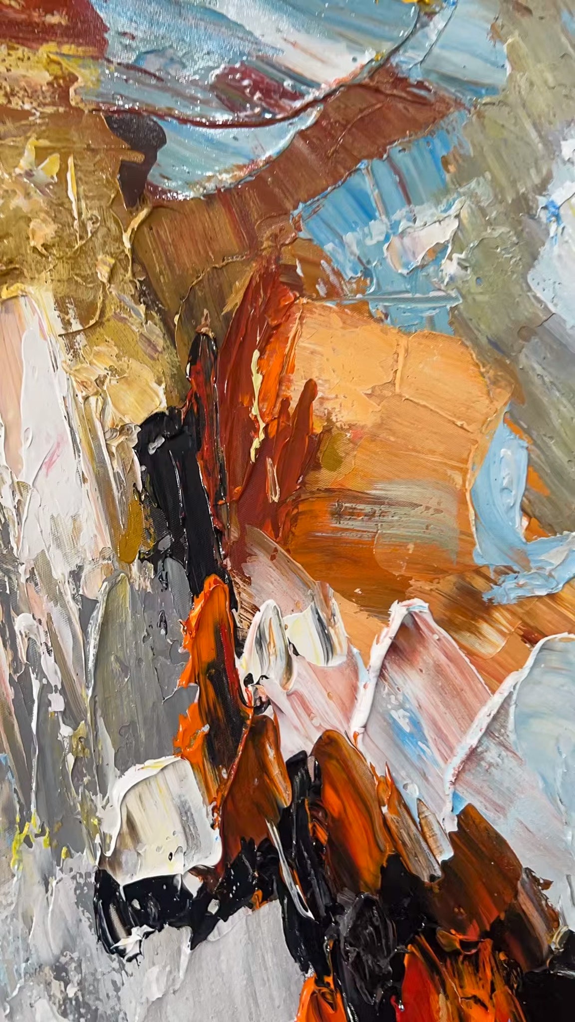 Original Abstract Bold Palette Knife Textured Wall Art
