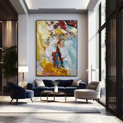 Original Abstract Bold Palette Knife Textured Wall Art