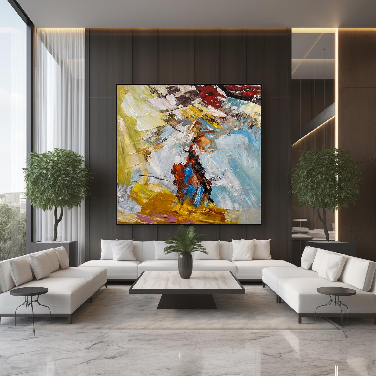 Original Abstract Bold Palette Knife Textured Wall Art