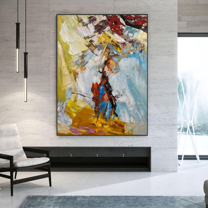 Original Abstract Bold Palette Knife Textured Wall Art