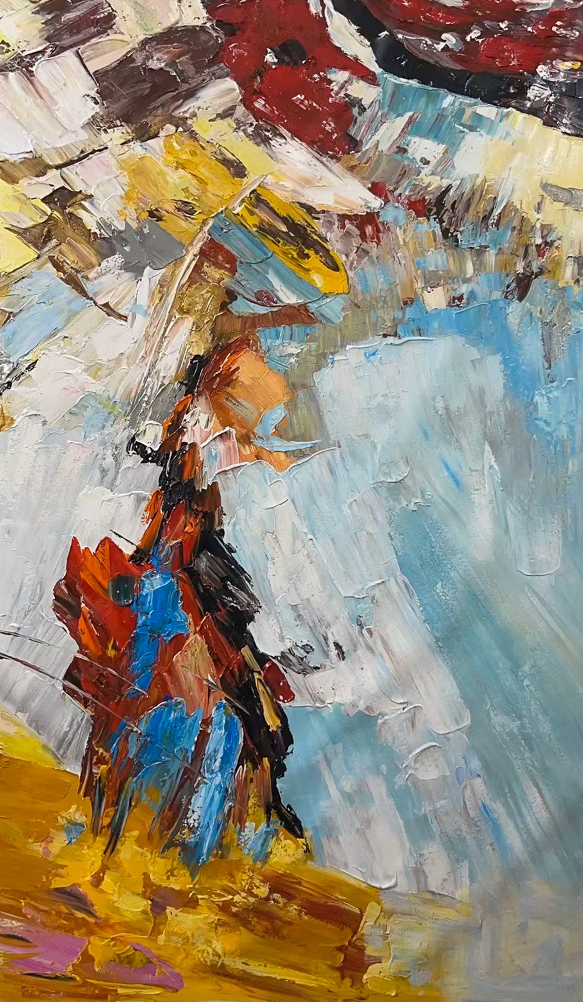 Original Abstract Bold Palette Knife Textured Wall Art