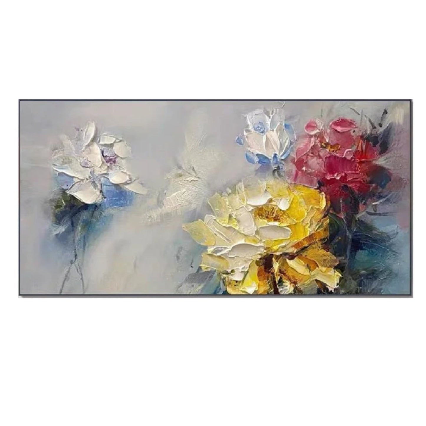 Original Colourful Blossom Roses Palette Knife Art