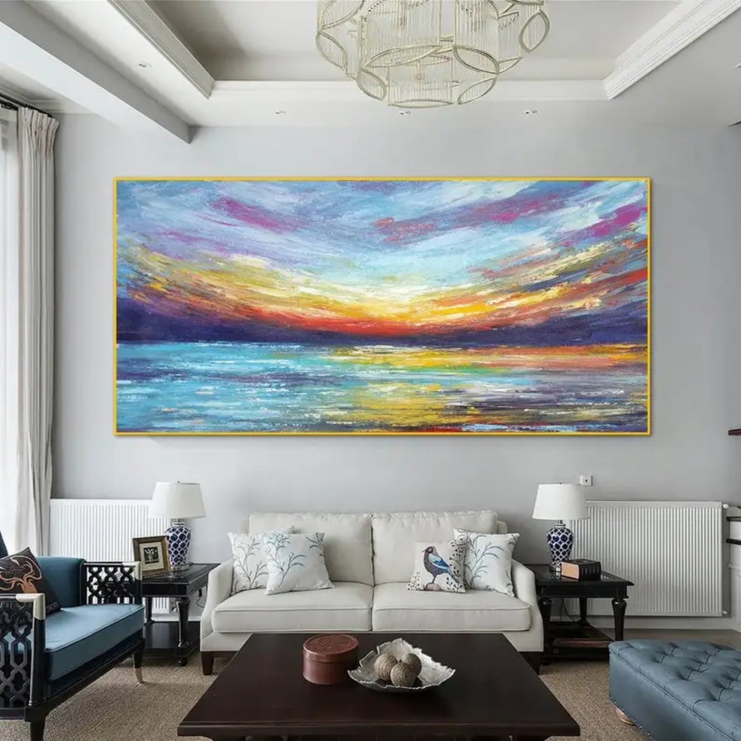 Original Contemporary Sunset Seascape Oil Painting