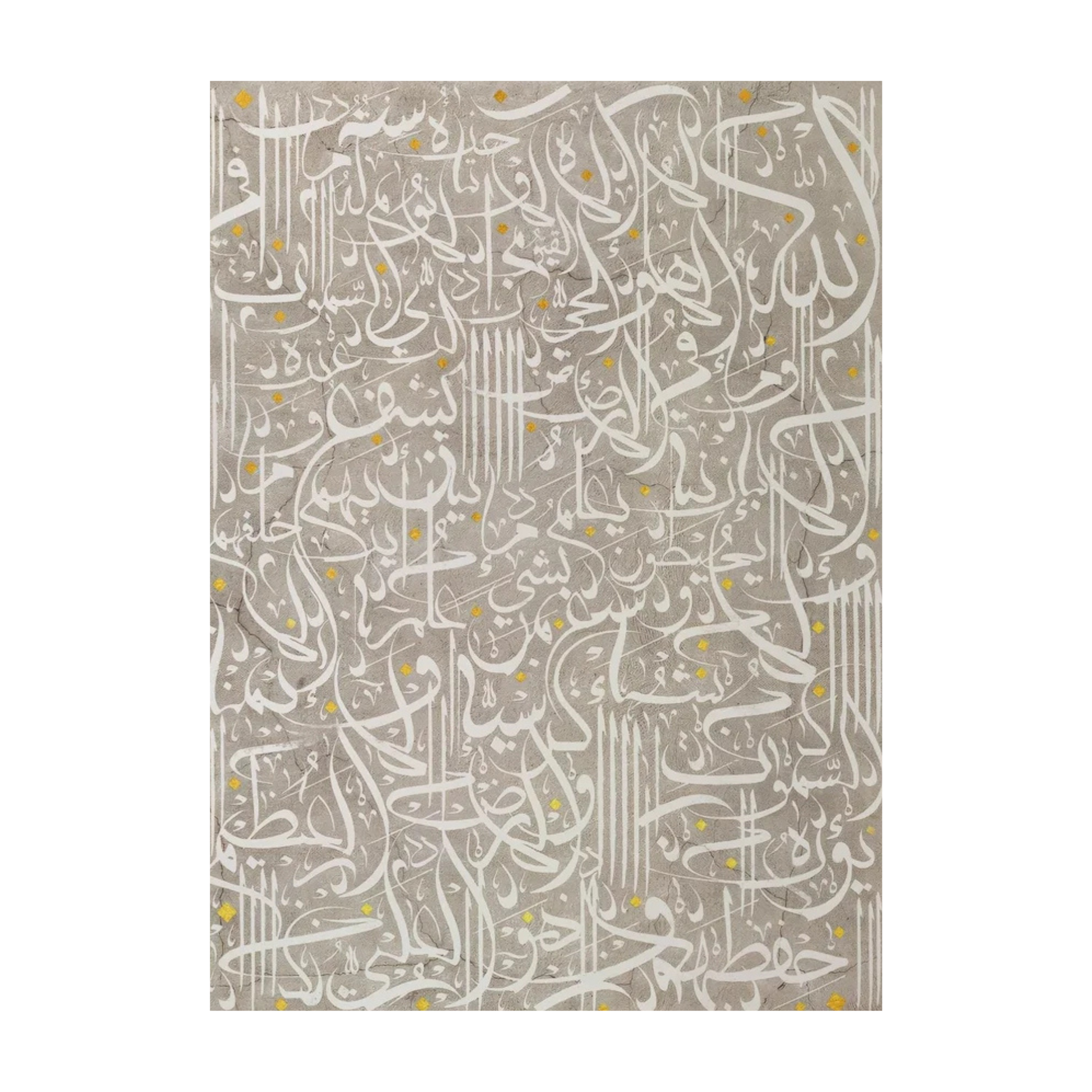 Persian Calligraphy Painting on Grey Canvas