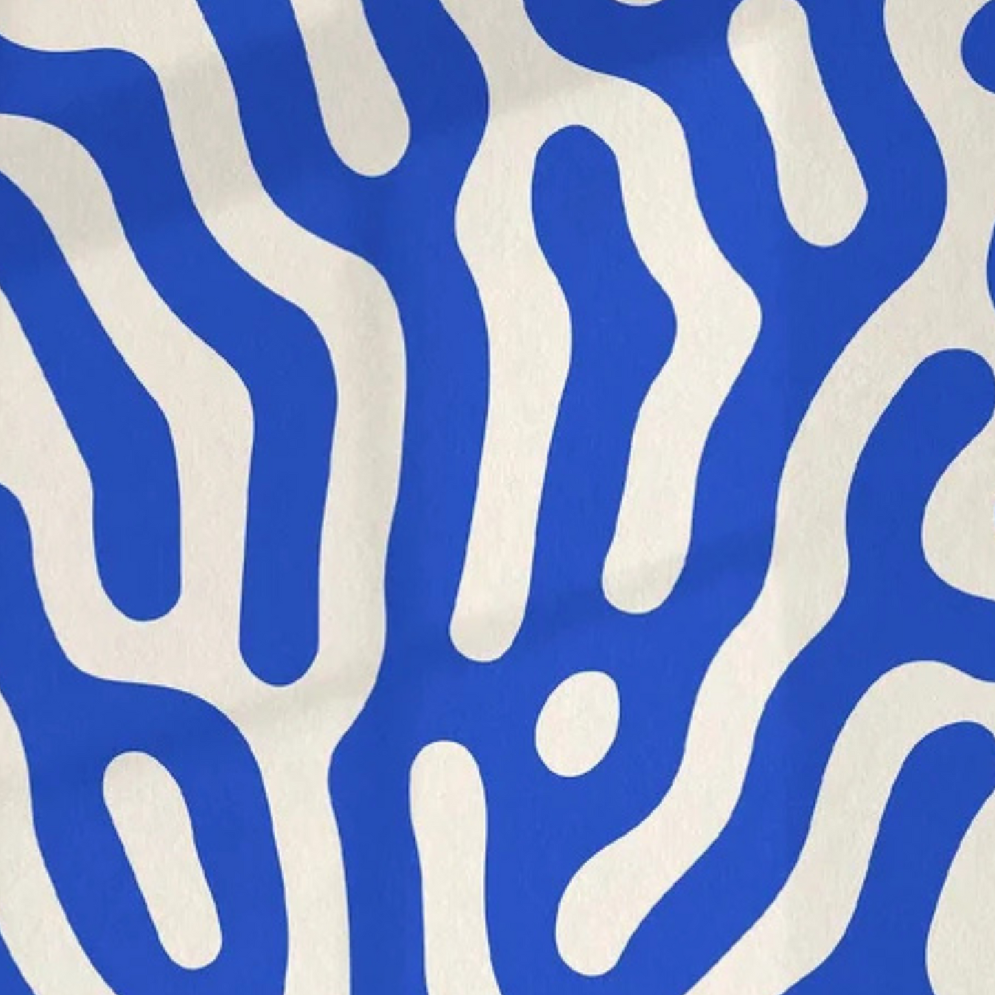 Blue & White Geometric Abstract Painting – Hand-Painted Modern Wall Art