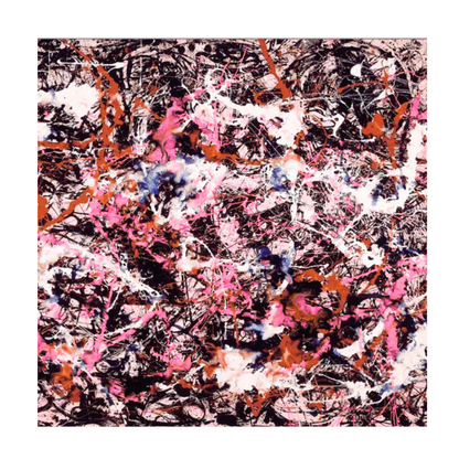 Pink, Brown & Blue Pollock-Style Abstract Drip Painting – Hand-Painted Modern Canvas Art