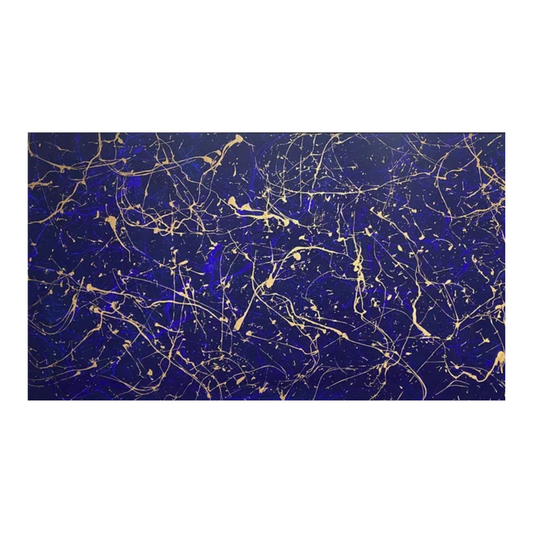 Marble pattern with gold veins on a blue background