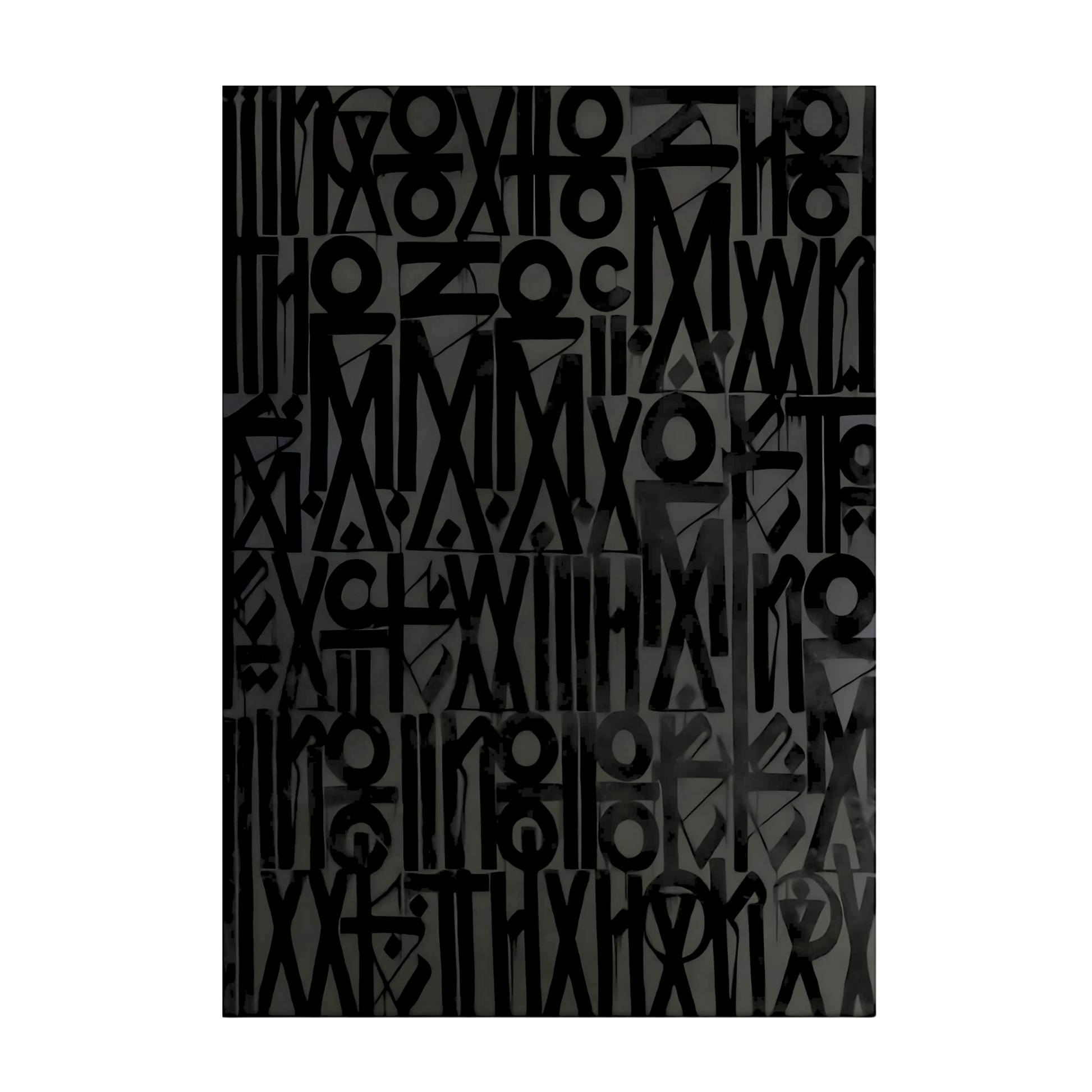 RETNA Style Black-on-Charcoal Calligraffiti