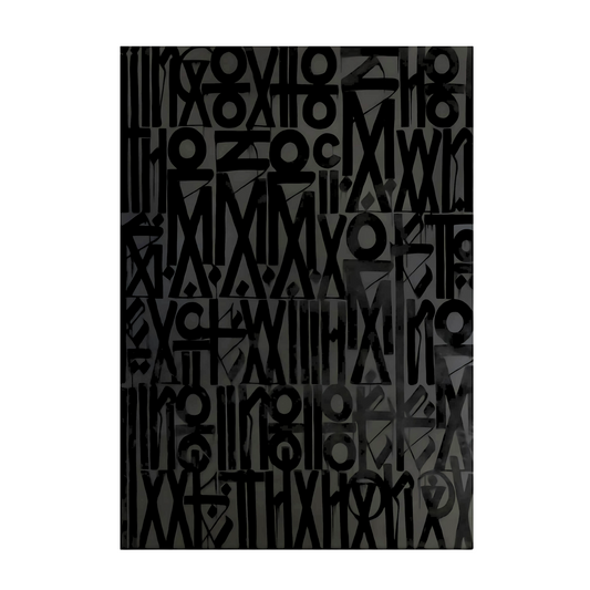 RETNA Style Black-on-Charcoal Calligraffiti
