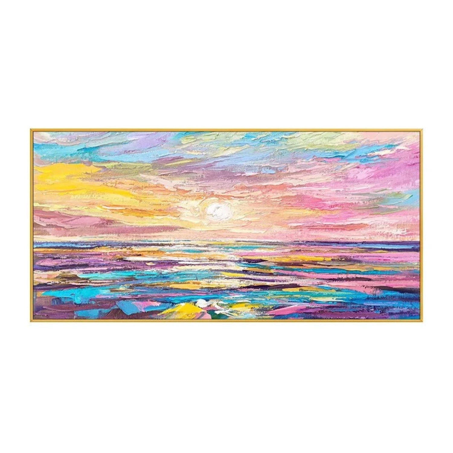 Modern Sea Sunrise Palette Knife Abstract Painting