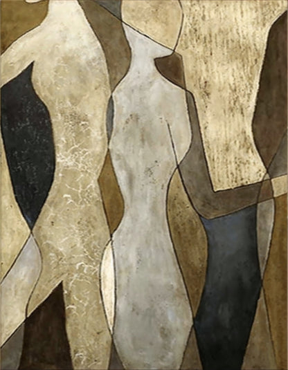 Pittura di figura nordica moderna dei ballerini di struttura dell'oro