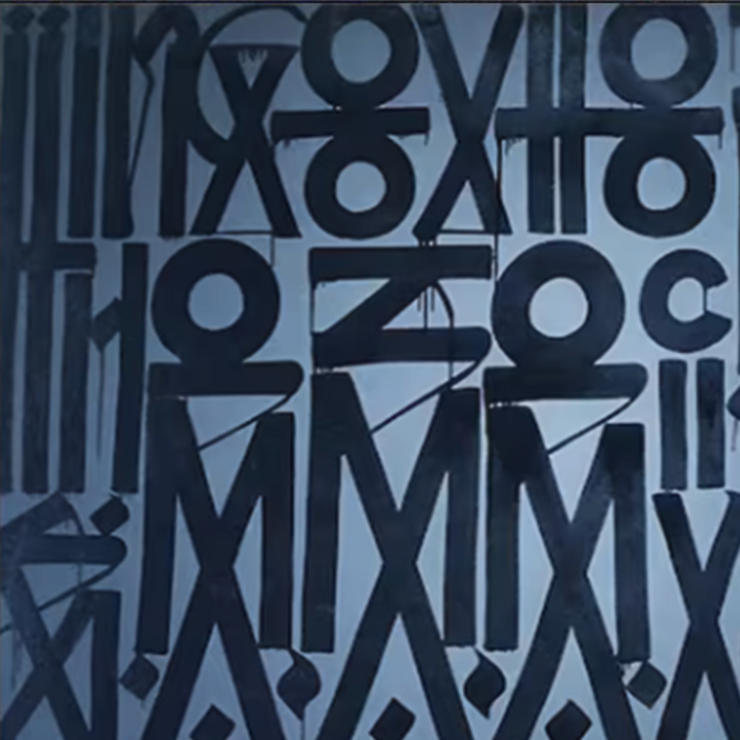 Blue RETNA-Inspired Graffiti Canvas – Hand-Painted Abstract Wall Art for Modern Interiors