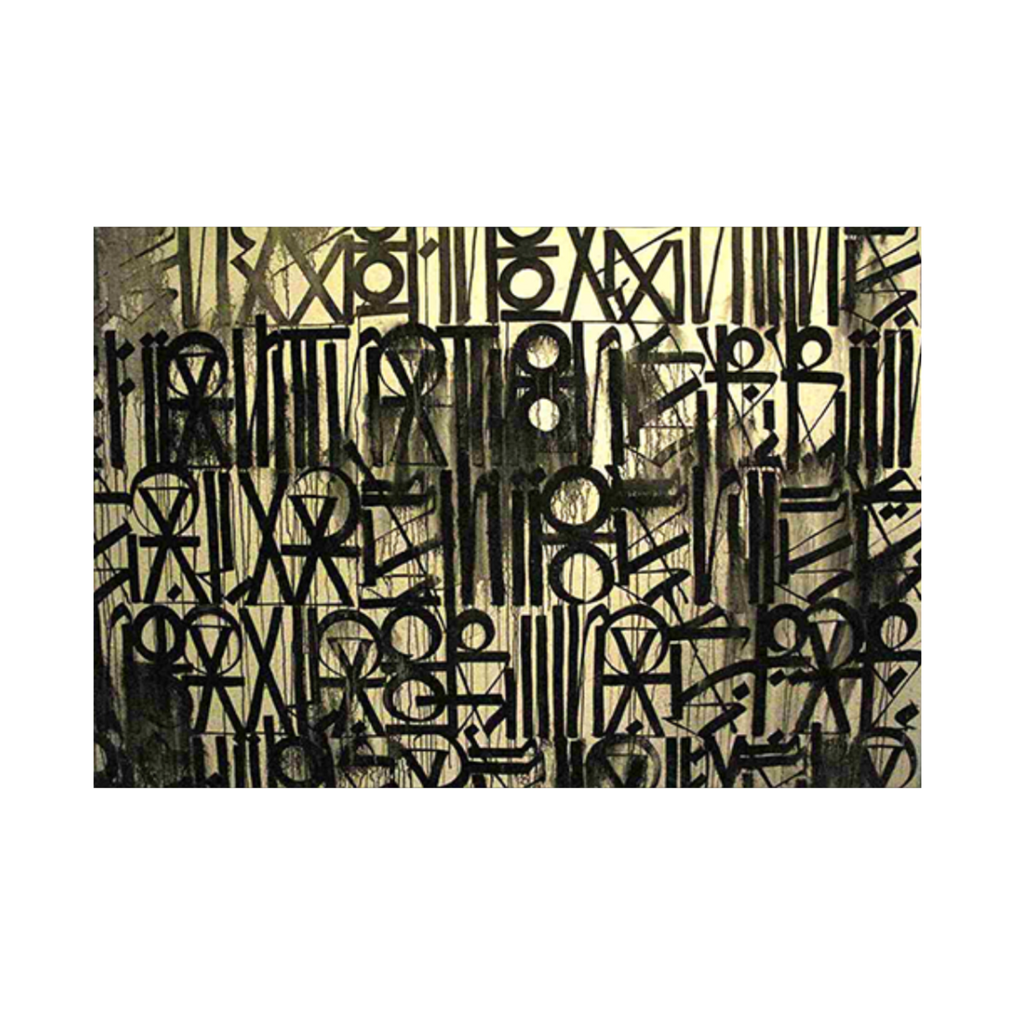 Luxury Metallic Gold & Black RETNA-Inspired Abstract Calligraphy Wall Art – Square or Rectangular