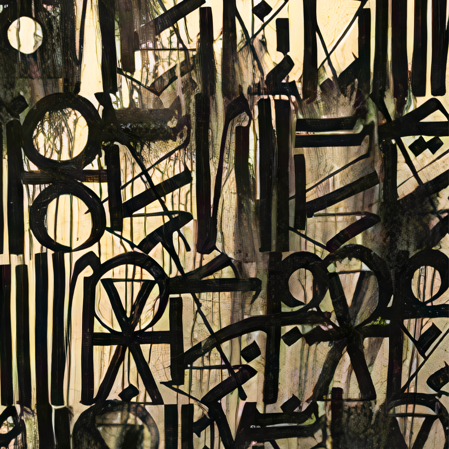 Luxury Metallic Gold & Black RETNA-Inspired Abstract Calligraphy Wall Art – Square or Rectangular