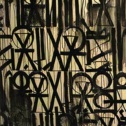 Luxury Metallic Gold & Black Abstract Calligraphic Wall Art – Square or Rectangular
