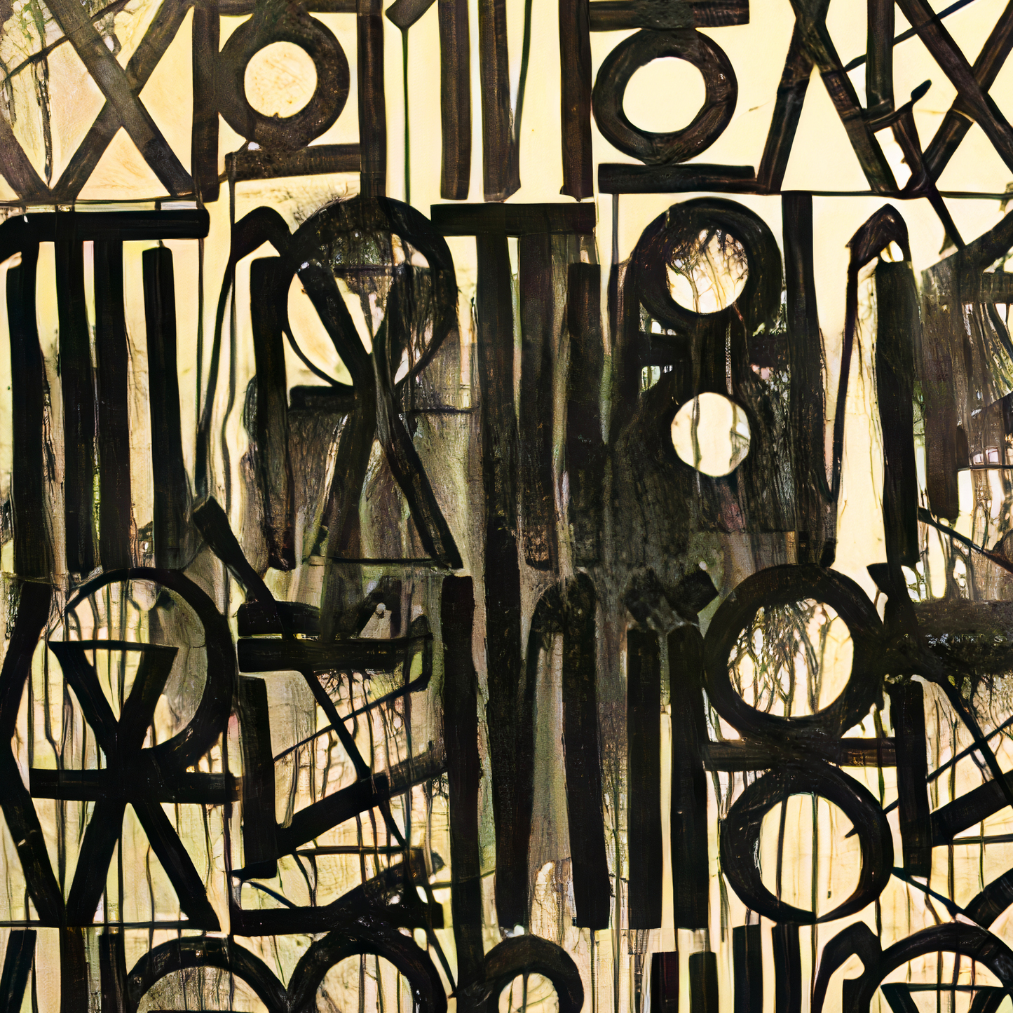 Luxury Metallic Gold & Black RETNA-Inspired Abstract Calligraphy Wall Art – Square or Rectangular