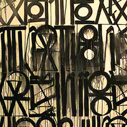 Luxury Metallic Gold & Black Abstract Calligraphic Wall Art – Square or Rectangular