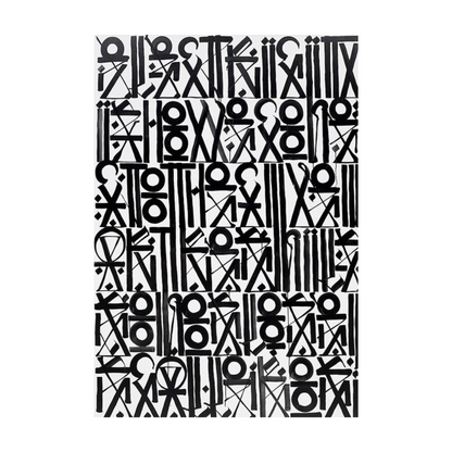 Black & White Abstract Calligraphic Canvas – Contemporary Wall Art