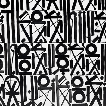 Black & White Abstract Calligraphic Canvas – Contemporary Wall Art
