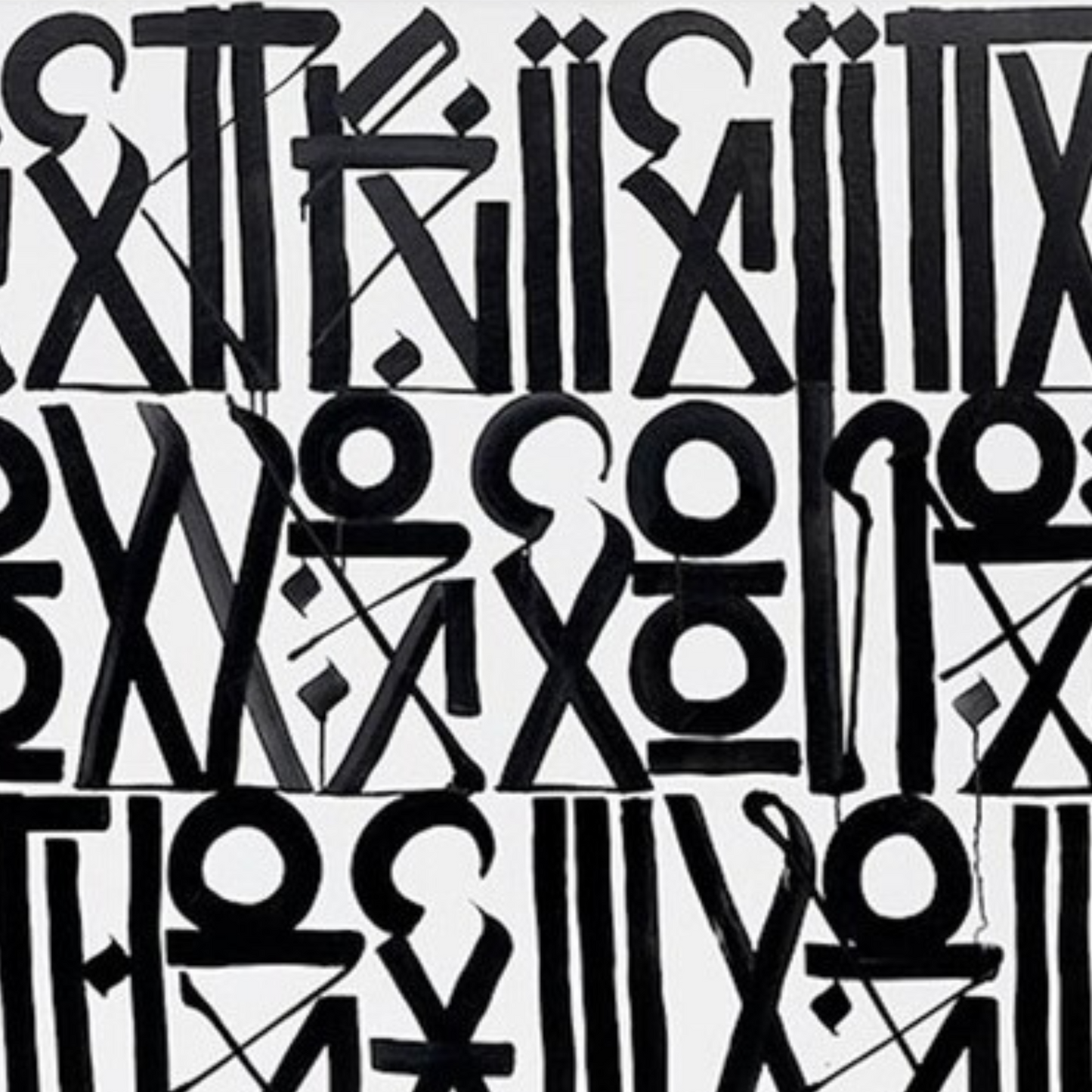 Black & White RETNA-Style Abstract Canvas – Contemporary Calligraphy Wall Art