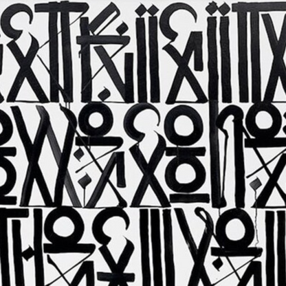 Black & White Abstract Calligraphic Canvas – Contemporary Wall Art