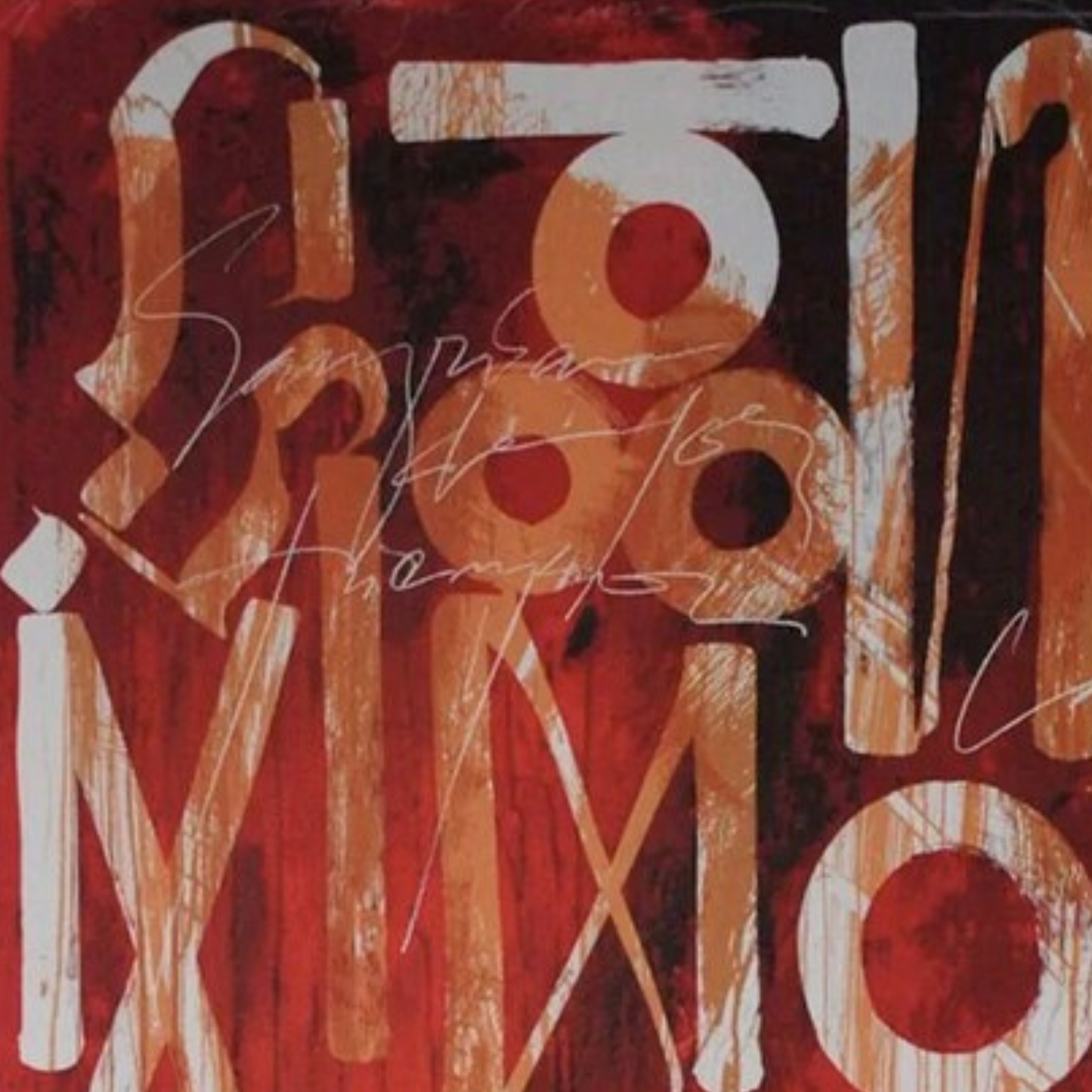 RETNA Style Red & White Graffiti Abstract – Hand-Painted Urban Wall Art