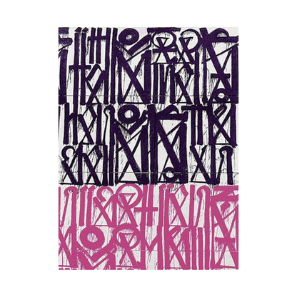 Purple & Pink Abstract Calligraphy Painting – Hand-Painted Urban Wall Art
