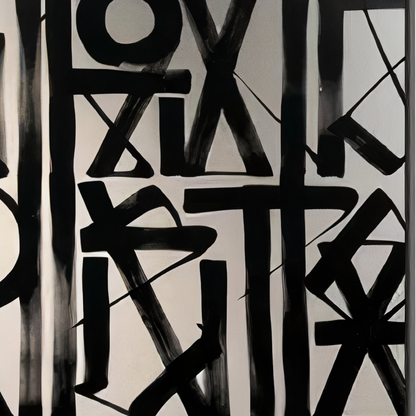 Black & White Abstract Calligraphic Graffiti Painting