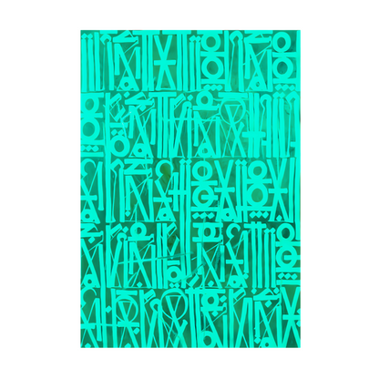 Bright Green Calligraffiti Modern Wall Art – Hand-Painted Canvas