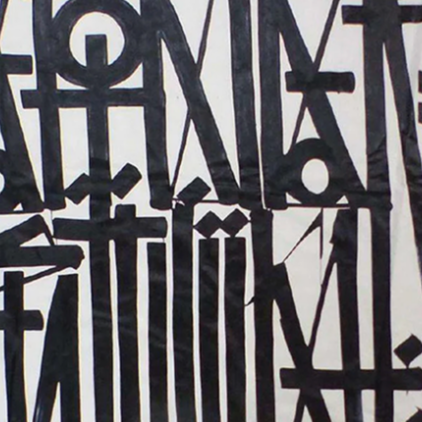 Square Black & White Retna-Inspired Calligraffiti Art – Hand-Painted Canvas