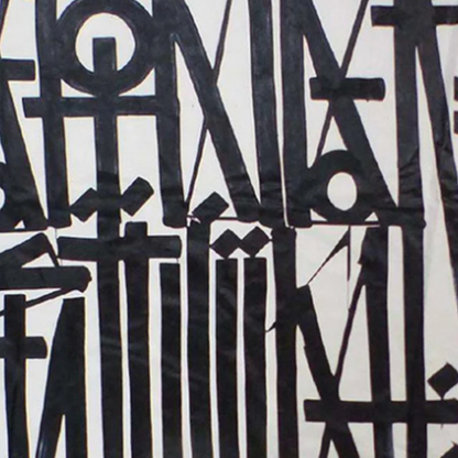 Square Black & White Abstract Calligraphic Canvas – Hand-Painted Wall Art