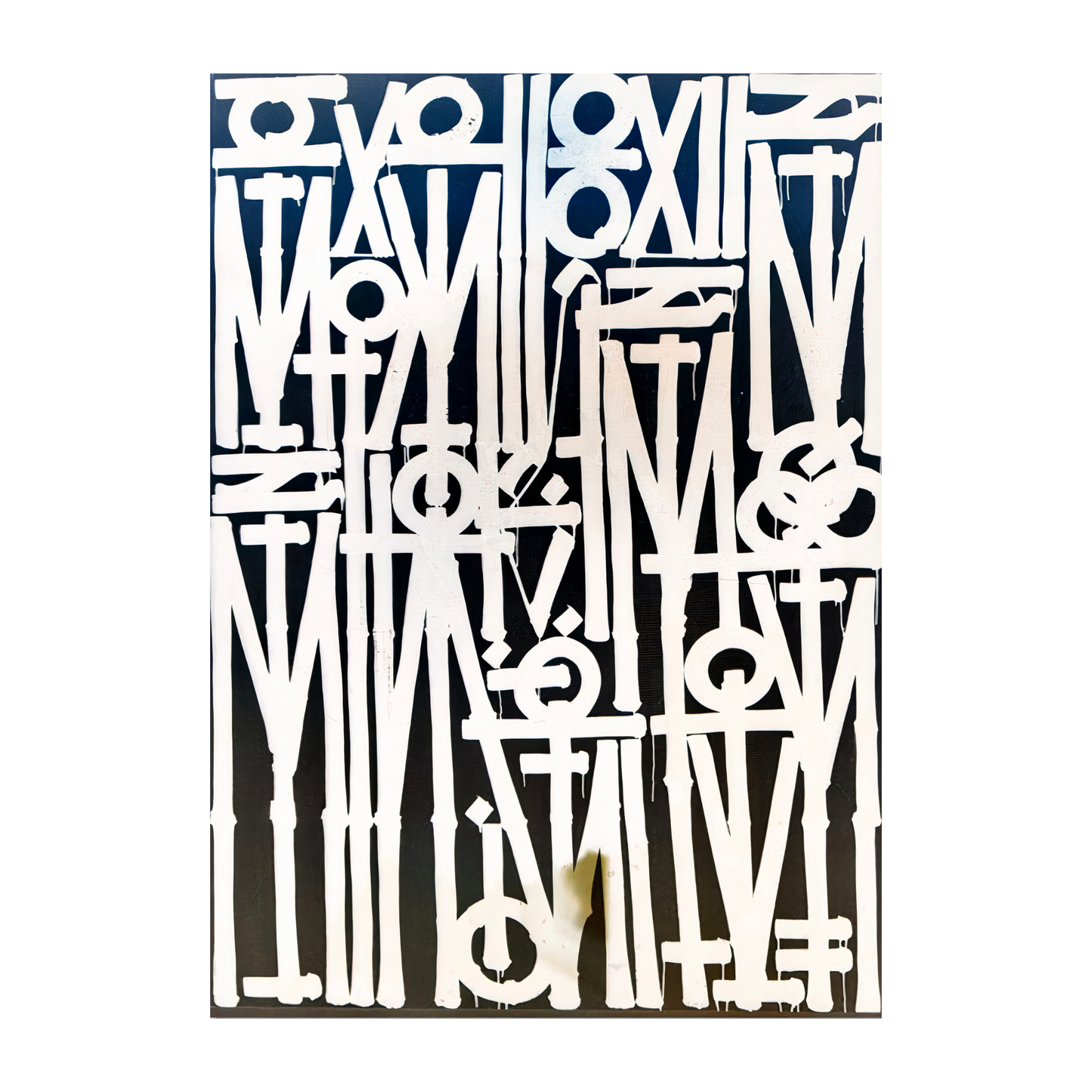 RETNA-Style White Calligraphy on Black Background – Hand-Painted Abstract Wall Art