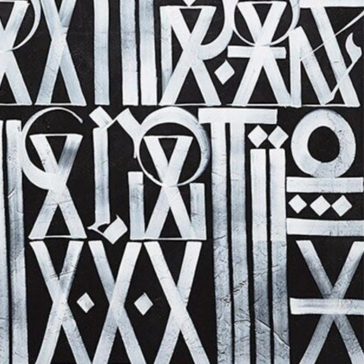 RETNA-Inspired Black & White Abstract Painting – Modern Hand-Painted Calligraphy Art