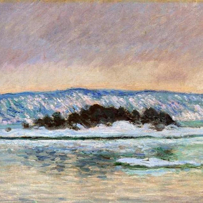 Monet Reproduction Ice Floes on the Seine – Hand-Painted Impressionist Winter Landscape